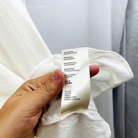 free people white smocked oversized blouse - Picture 5 of 5